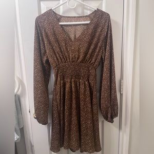 brown poka dot sundress